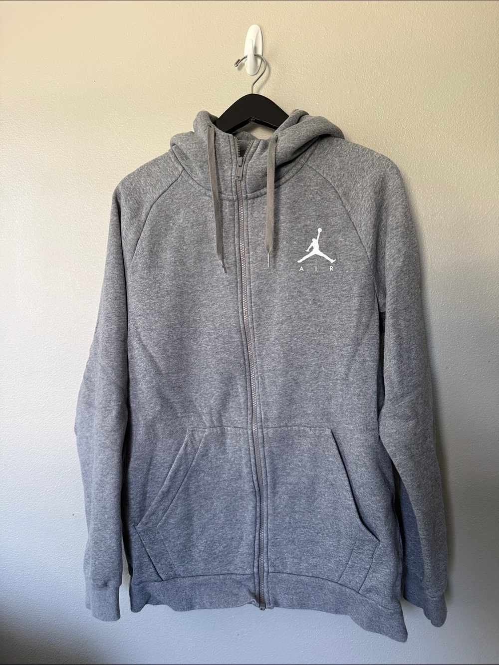Nike Men’s Air Jordan Jumpman Fleece Fill Zip Hoodie Jacket Gray Size Small